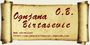 Ognjana Birtašević vizit kartica